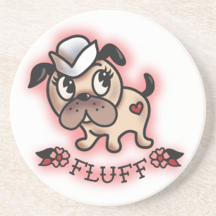 En Grès Fluff Monty le Dessous de verre des Chiens navigan