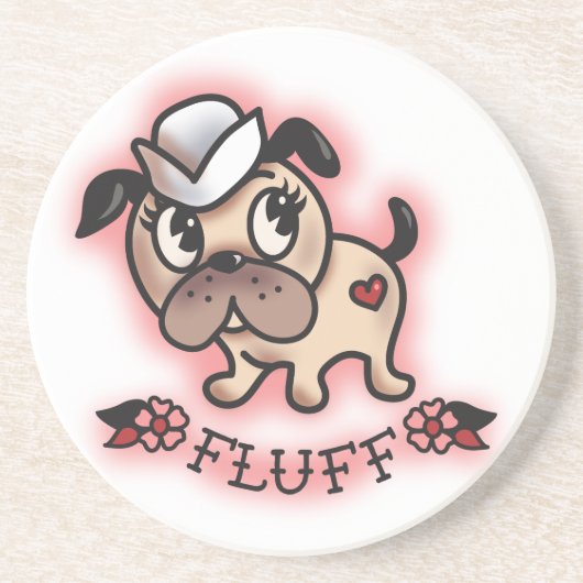 En Grès Fluff Monty le Dessous de verre des Chiens navigan (Devant)