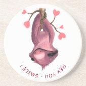 En Grès Funny Romantic Sloth Smile Dessous de verre (Devant)