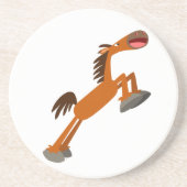 En Grès Giddyup, Horsey ! Dessous de verre Cartoon Horse (Devant)