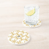 En Grès Gold Foil Scribble Circle Chic Dessous de verre mo (Côté)