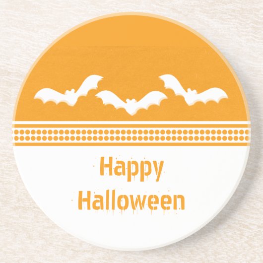 En Grès Gone Batty Dessous de verre d'Halloween, orange et (Devant)