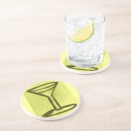 EN GRÈS GRANDS DESSOUS DE VERRE D'IMPRESSION DE MARTINI (Côté)