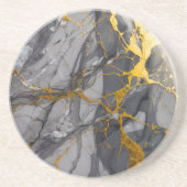 En Grès Graphite moderne tendance Gris et Dessous de verre (Devant)