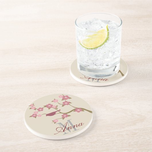 En Grès Gris nommé fait sur commande de dessous de verre (Côté)