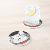 En Grès Halètement étonné Meme - dessous de verre de chat (Côté)