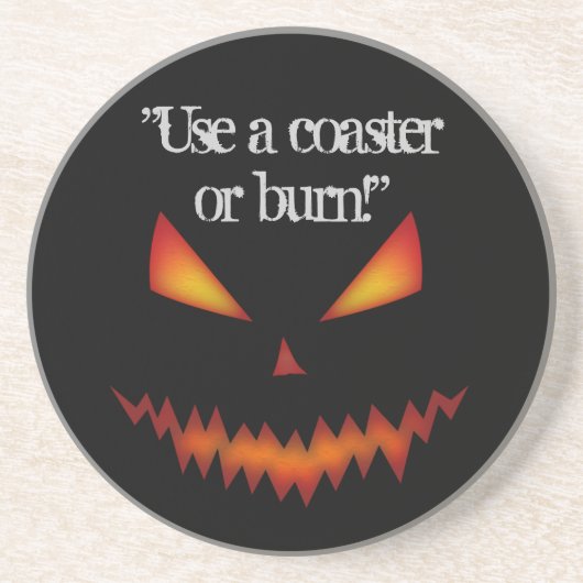 En Grès Halloween Jack O'Lantern dessous de verre (Devant)