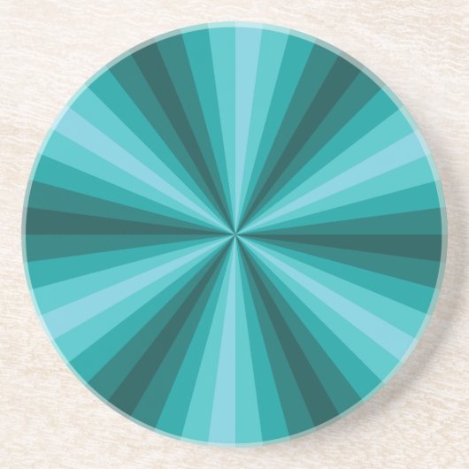 En Grès Illusion d'optique Dessous de verre Aqua (Devant)