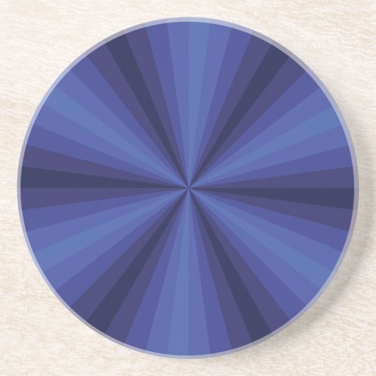 En Grès Illusion d'optique dessous de verre bleu (Devant)