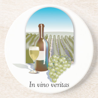 En Grès In vino veritas dessous de verre de vin