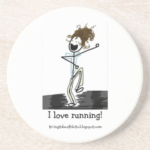 En Grès J'aime courir ! dessous de verre