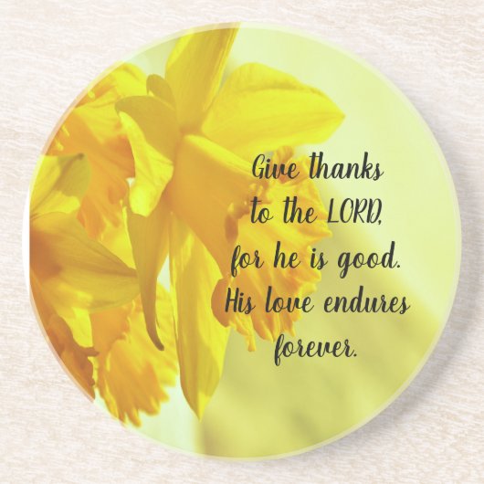 En Grès Jaune Daffodiques Écriture Sable Dessous de verre  (Devant)