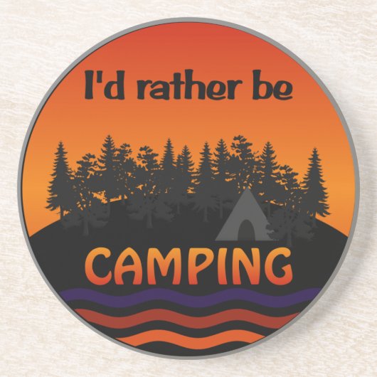 En Grès Je préférerais être dessous de verre de camping (Devant)