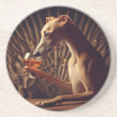 En Grès Jeu du Dessous de verre Whippet (Devant)