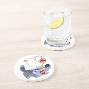 En Grès Joli dessin jouant mouton et Dessous de verre de l