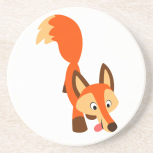 En Grès Joli Dessous de verre caricaturé curieux Fox