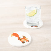 En Grès Joli Dessous de verre caricaturé curieux Fox (Côté)