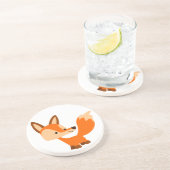 En Grès Joli Dessous de verre Cartoon Fox (Côté)