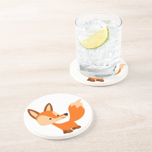 En Grès Joli Dessous de verre Cartoon Fox (Côté)