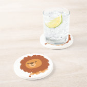 En Grès Joli Dessous de verre de Lion Cartoon (Côté)