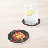 En Grès Joyeux Dessous de verre Citrouille Halloween (Côté)