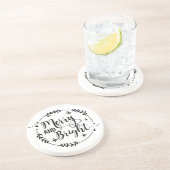 En Grès Joyeux et brillant Noël dire Dessous de verre (Côté)