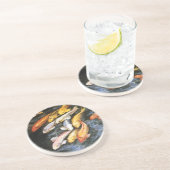 En Grès Koi Fish Art Dessous de verre Pond (Côté)