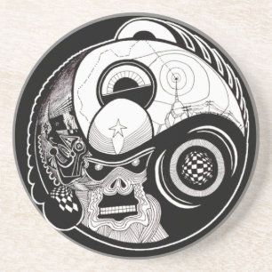 En Grès "La bête dans" des dessous de verre de boissons d