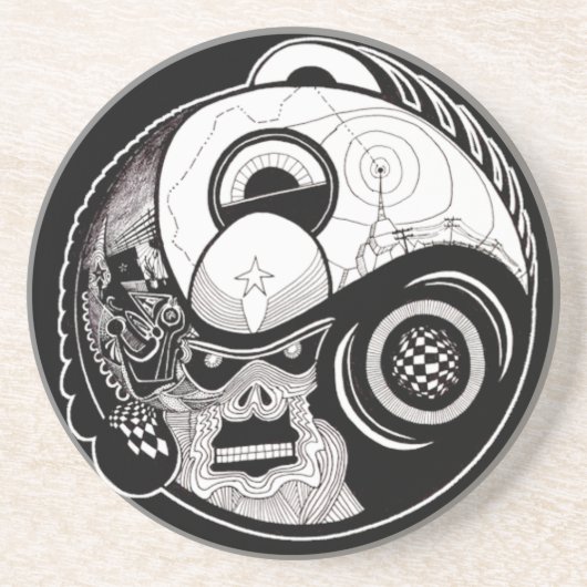 En Grès "La bête dans" des dessous de verre de boissons de (Devant)