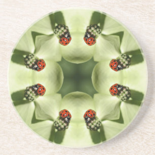 En Grès Ladybug Kaleidoscope Dessous de verre animal