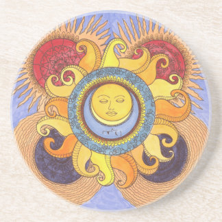 En Grès laisser vont des dessous de verre de mandala