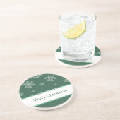 En Grès Laissez-le Dessous de verre de neige, vert (Côté)