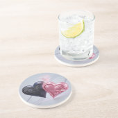En Grès L'amour étincelle le Dessous de verre romantique (Côté)