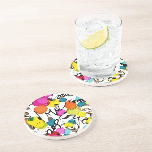 En Grès L'amour vous encercle Dessous de verre (Côté)