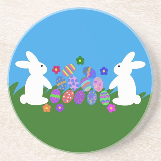 En Grès Lapin de Pâques #1 Dessous de verre (Devant)