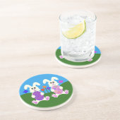 En Grès Lapin de Pâques #4 Dessous de verre (Côté)