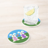 En Grès Lapin de Pâques #5 Dessous de verre (Côté)