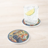 En Grès Le billet forment svp des dessous de verre (Côté)