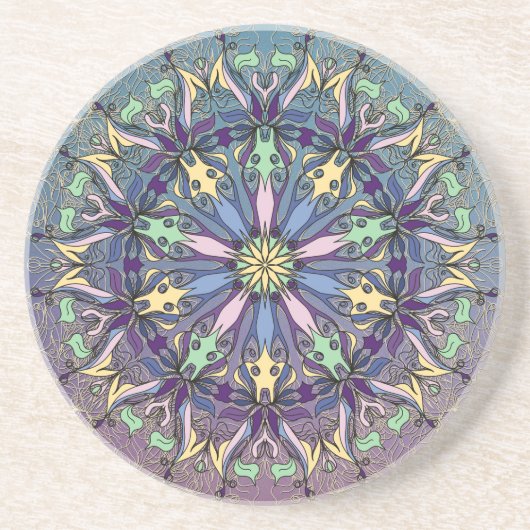 En Grès Le Dessous de verre animé de Mandala Sandstone (Devant)