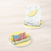 En Grès Le Dessous de verre de la bannière étoilée (Côté)