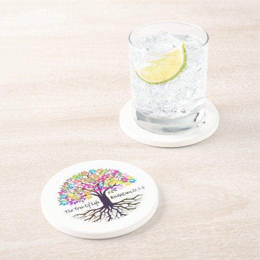 En Grès Le Dessous de verre De L'Arbre De Vie (Côté)