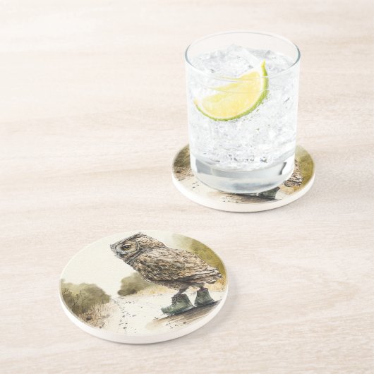 En Grès Le Dessous de verre de marche solitaire (Côté)