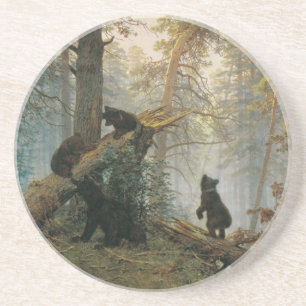 En Grès Le dessous de verre forestier de Shiskin
