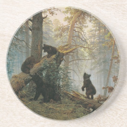 En Grès Le dessous de verre forestier de Shiskin (Devant)