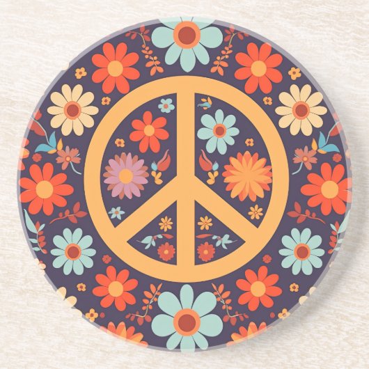 En Grès Le Dessous de verre Sandstone de Peace Signes (Devant)