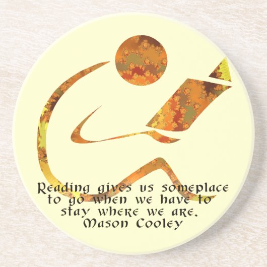 En Grès Lecteur - dessous de verre d'or (Devant)