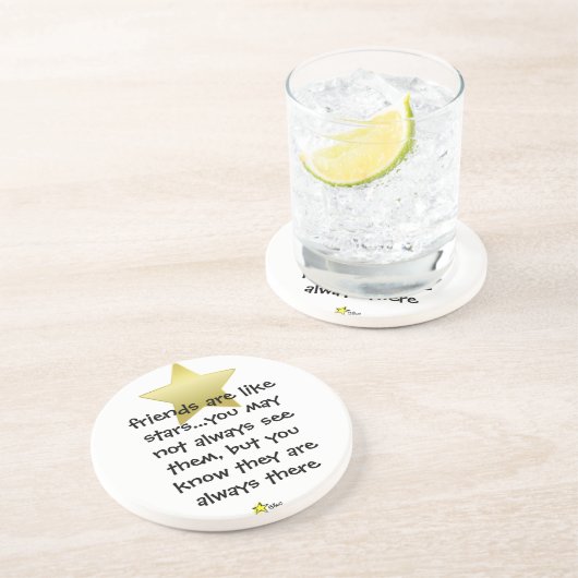En Grès les amis sont comme des étoiles, dessous de verre (Côté)