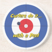 En Grès "Les curleurs le font... Peel" Dessous de verre de (Devant)