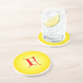 En Grès Lettre F Dessous de verre (Côté)