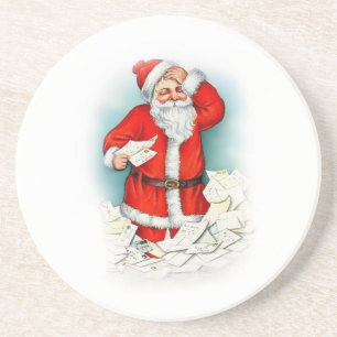 En Grès Lettres Au Dessous de verre De Vacances Père Noël